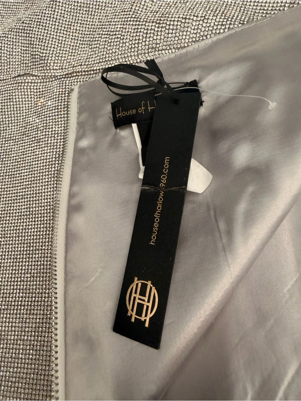 Revolve x House of Harlow 1960 Silver Rhinestone skirt